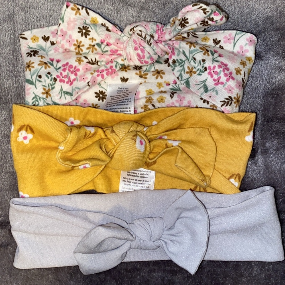Baby hair accessories 3 bow headbands